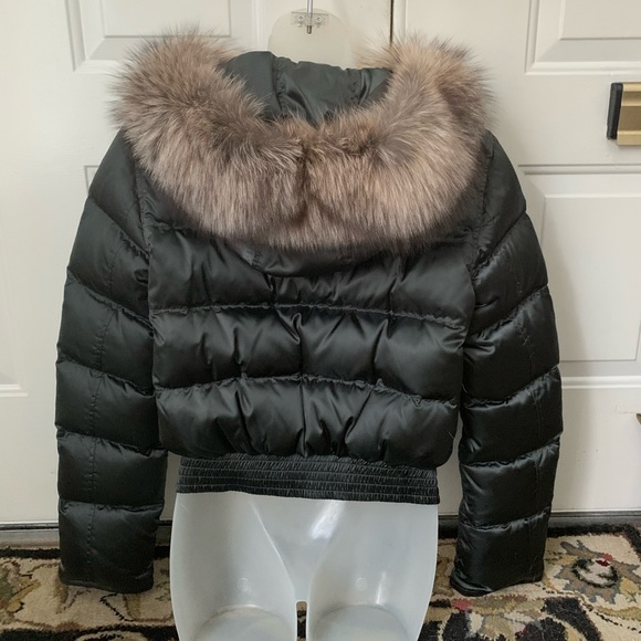 NWT Prada Down Puffer Jacket/Blue Fox Trim - Picture 2 of 8